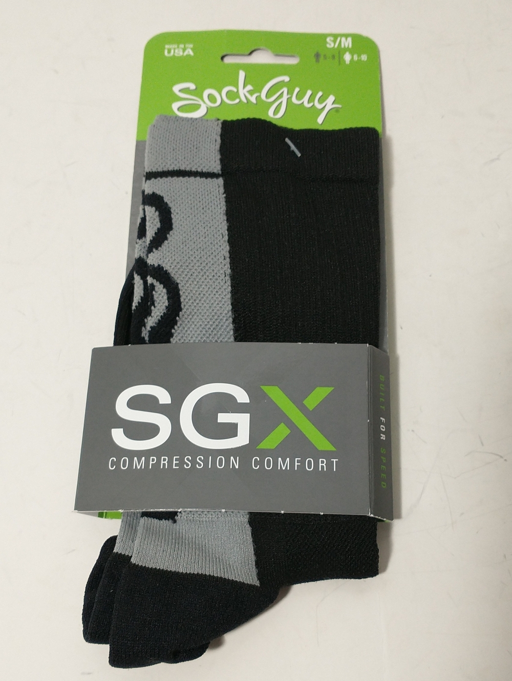 NEW SGX.Compression Comfort Socks, Size S/M, Black/Gray, Men's 5- 9, Women 6 -10